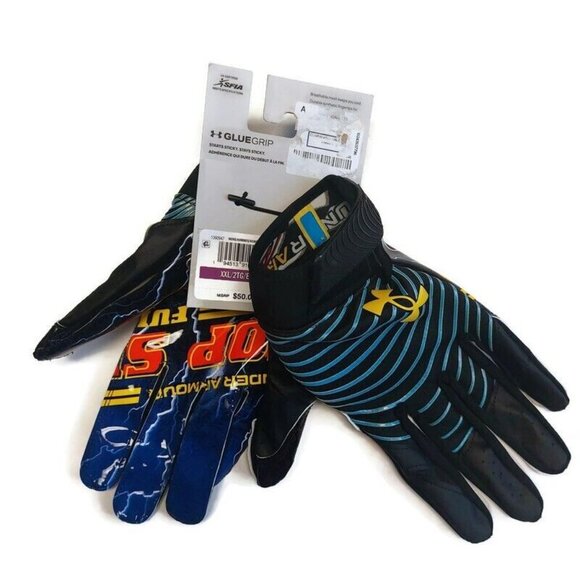 Under Armour Mens 2XL UA Blur Limited Edition Football Receiver Glue Grip Gloves - Picture 5 of 5